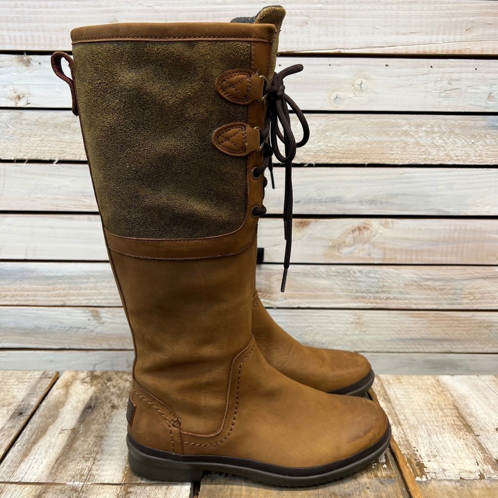UGG Cailyn 1008438 Waterproof Leather Shearling Tall Boots Brown CabinCore 6